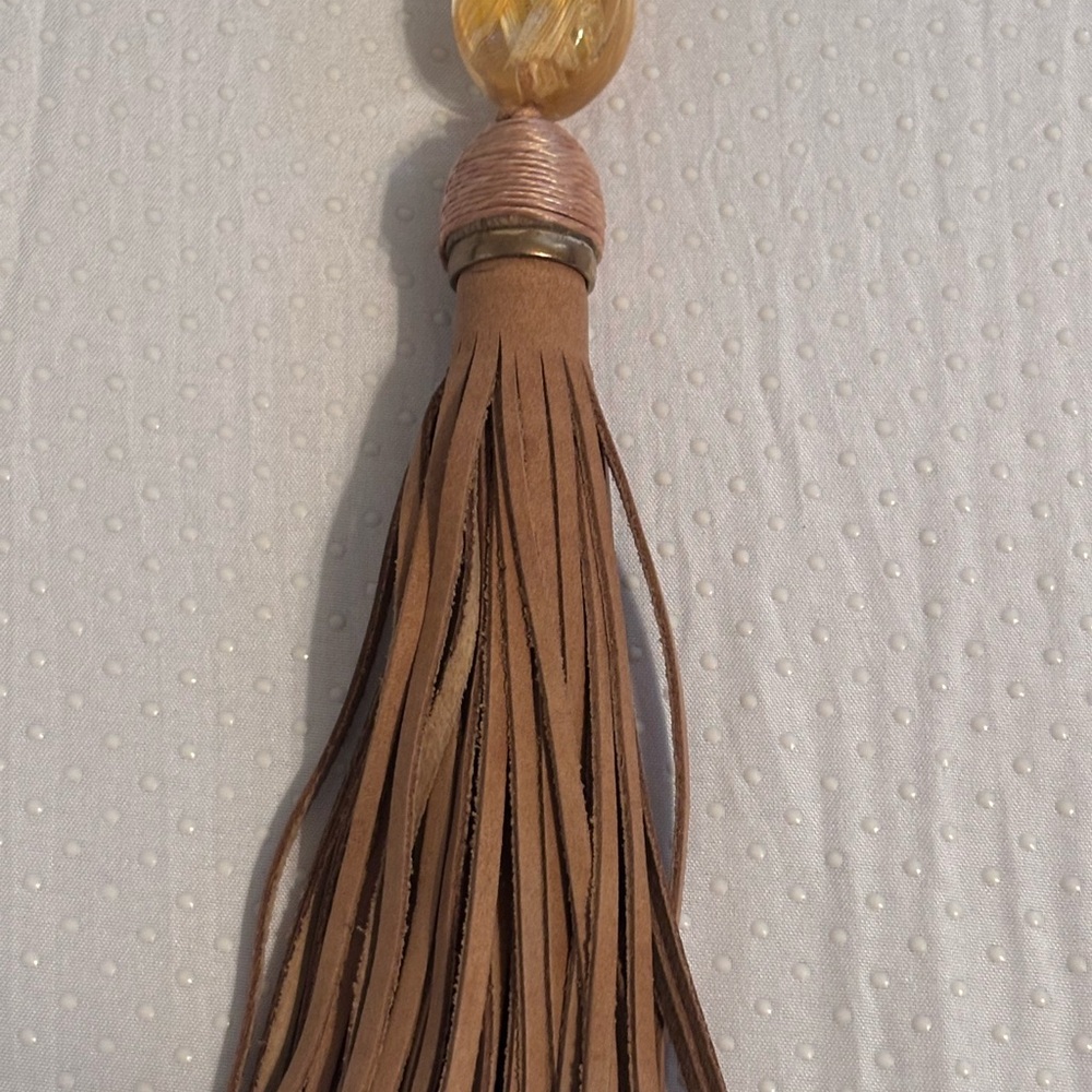 Chico’s Large Neutral Tasseled Necklace - Picture 4 of 5